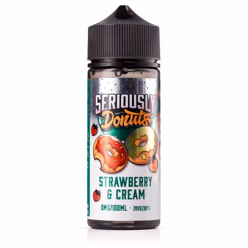 Strawberry and Cream Shortfill E-Liquid by Seriously Donuts 100ml - Image 1