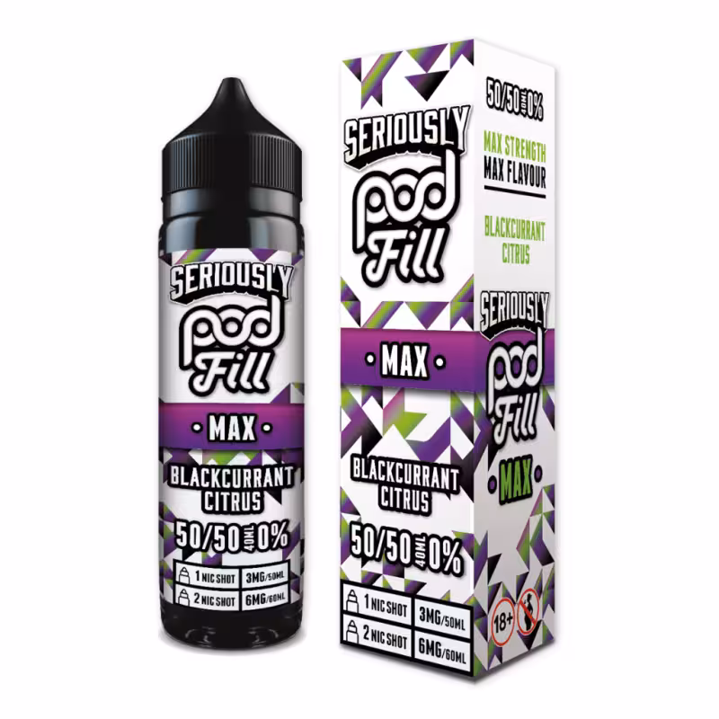 Blackcurrant Citrus Shortfill E-Liquid by Seriously Pod Fill Max 40ml - Image 1