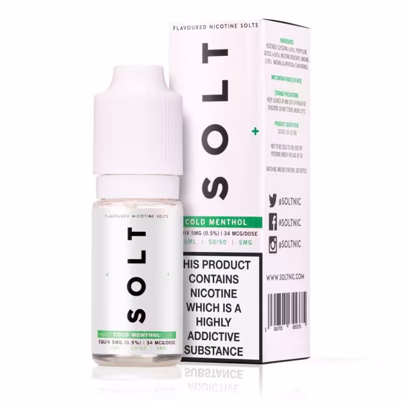 Cold Menthol Nic Salt E-Liquid by SOLT - Image 1