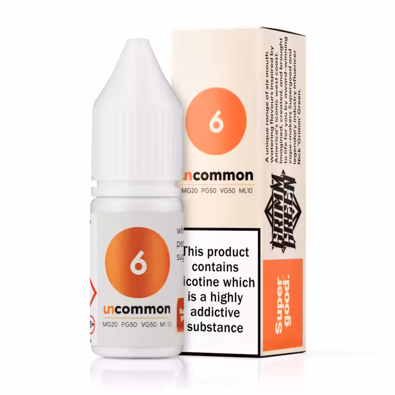 6 Nic Salt E-Liquid by Uncommon Supergood x GrimmGreen - Image 1