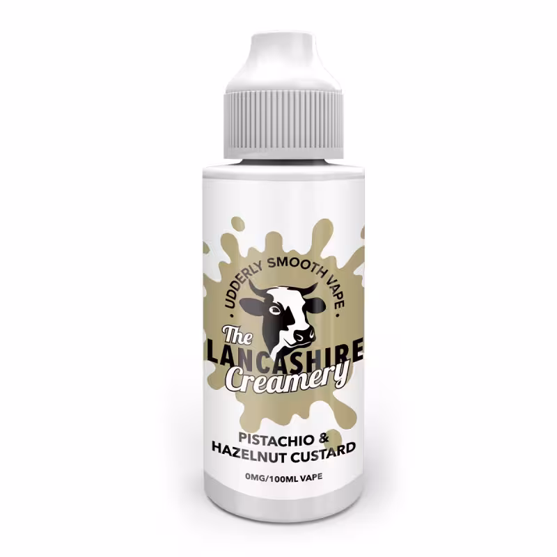 Pistachio & Hazelnut Custard Shortfill E-Liquid by the Lancashire Creamery 100ml - Image 1