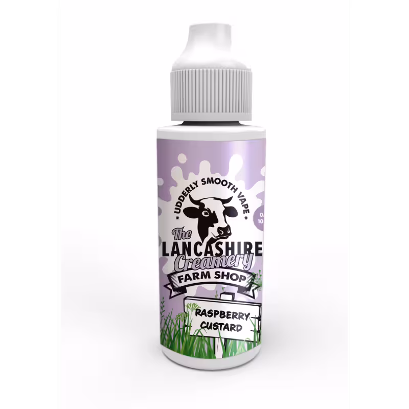 Raspberry Custard Shortfill E-Liquid by the Lancashire Creamery Farm Shop 100ml - Image 1