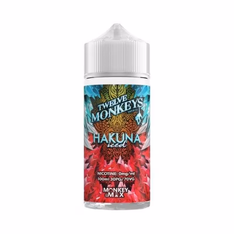 Hakuna Iced Shortfill E-Liquid by Twelve Monkeys 100ml - Image 1