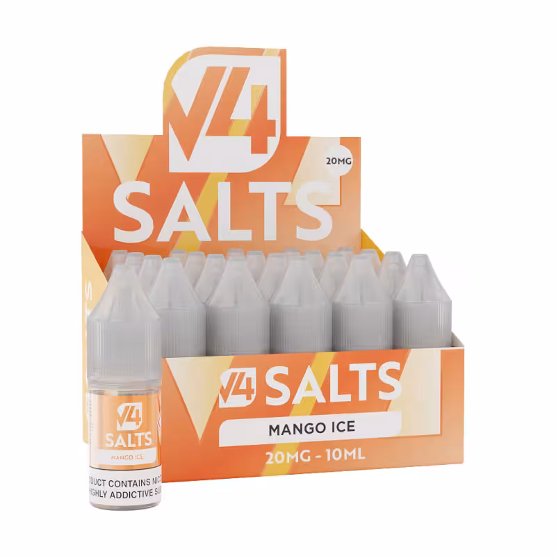 Mango Ice Nic Salt E-Liquid by V4 Vapour - 20 Pack - Image 1