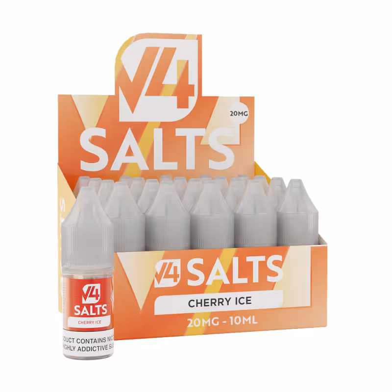Cherry Ice Nic Salt E-Liquid by V4 Vapour - 20 Pack - Image 1