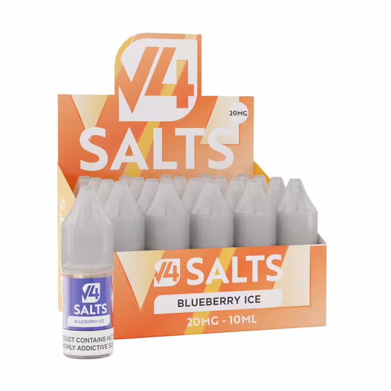 Blueberry Ice Nic Salt E-Liquid by V4 Vapour - 20 Pack - Image 1