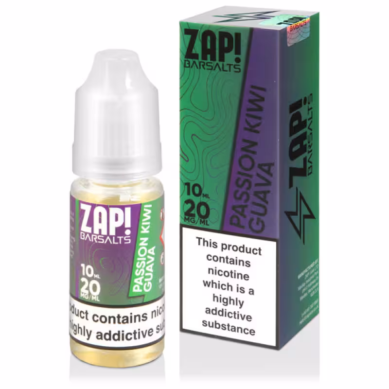 Passion Kiwi Guava Nic Salt E-Liquid by Zap! Bar Salts - Image 1
