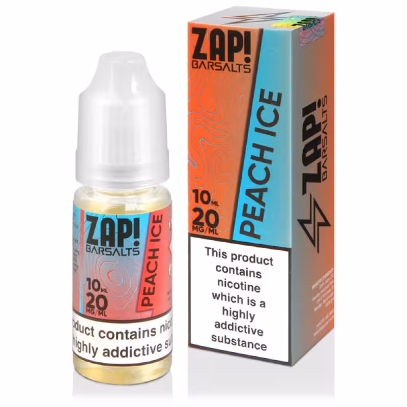 Peach Ice Nic Salt E-Liquid by Zap! Bar Salts - Image 1